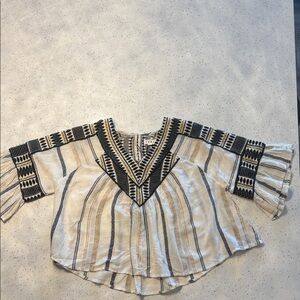 THML Black and Cream Patterned Blouse